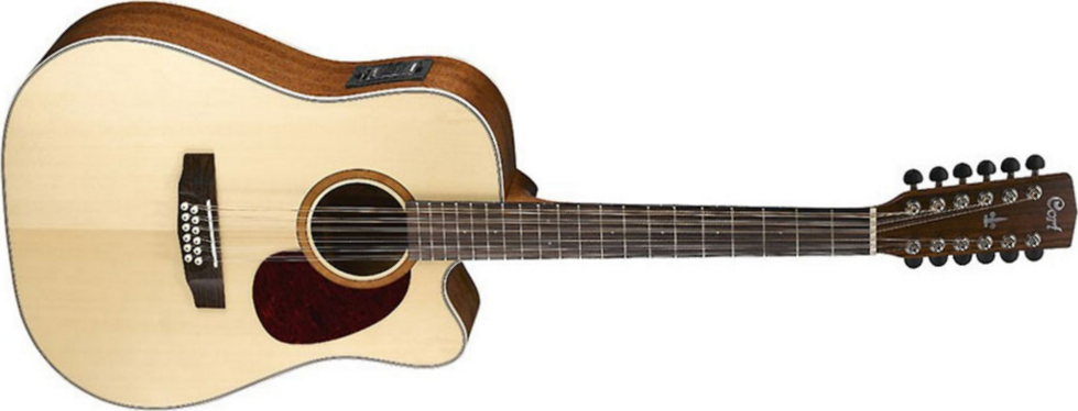 Cort Mr710f12 Dreadnought Cw 12c Epice Acajou Ova - Natural Satin - Elektroakustische Gitarre - Main picture