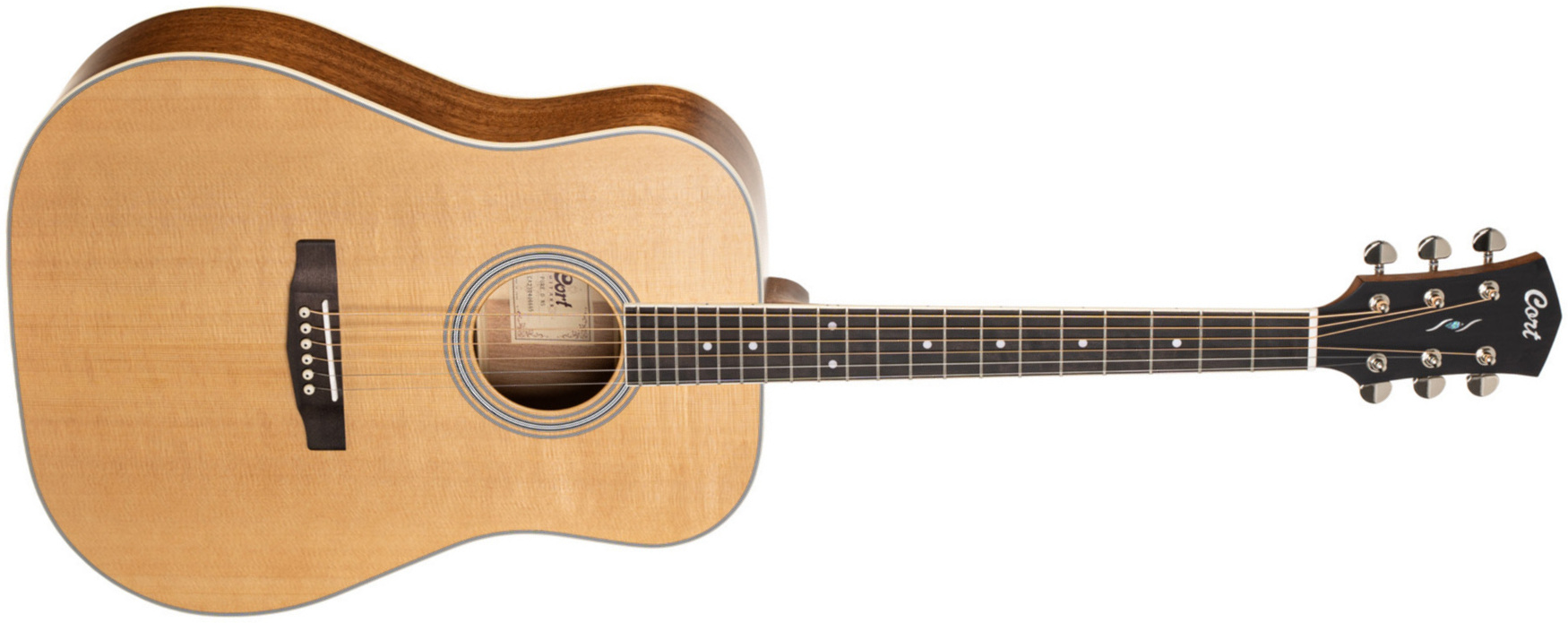 Cort Pure-d Dreadnought Epicea Acajou Ov - Natural Satin - Westerngitarre & electro - Main picture