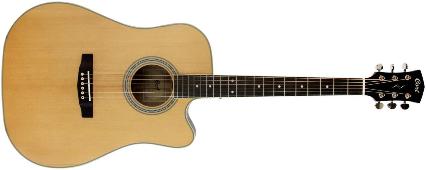 Cort Pure-dcf Dreadnought Electro Epicea Acajou Ov - Natural Satin - Folk-Gitarre - Main picture
