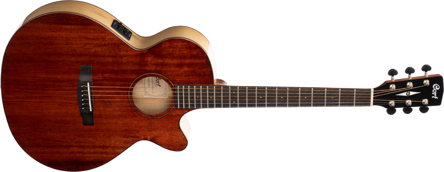 Cort Sfx Myrtlewood Concert Slim Cw Tout - Brown - Elektroakustische Gitarre - Main picture