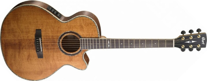 Cort Sfx10 Slim Body Cw Epicea Erable Ova - Antique Brown - Elektroakustische Gitarre - Main picture