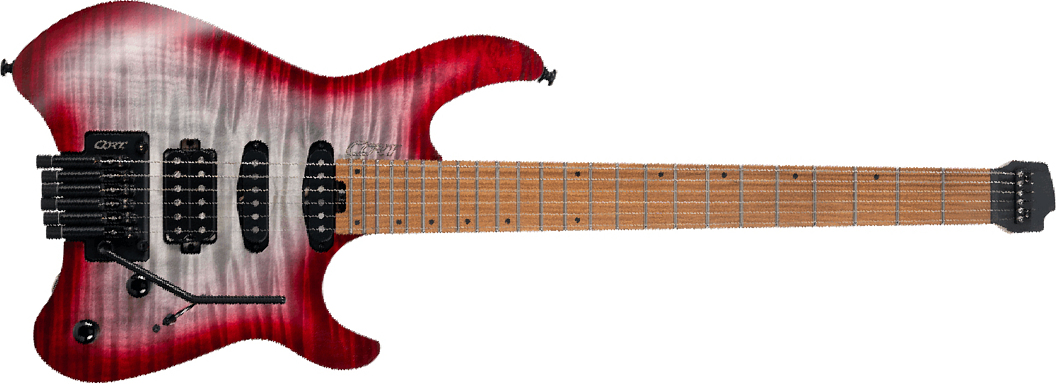 Cort Space G6tr 2h Fr Mn - Gloss Lava - Elektrische Reisegitarre - Main picture