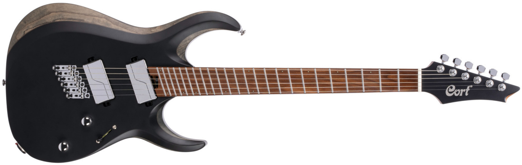 Cort X500mtt 7-cordes Hh Fishman Fluence Ht Mn - Satin Black - 7-saitige E-Gitarre - Main picture
