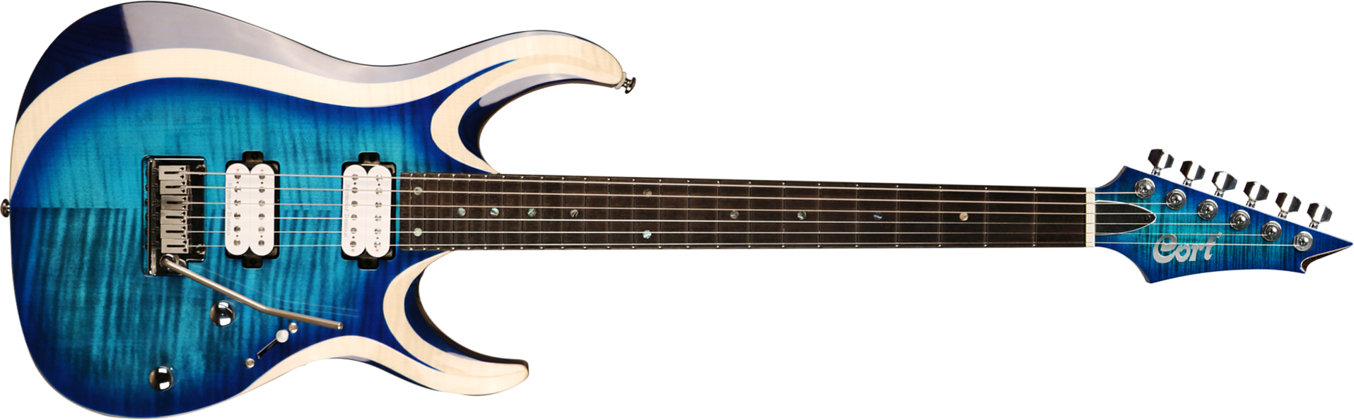 Cort X700 Duality Hh Seymour Duncan Ht Eb - Light Blue Burst - E-Gitarre in Str-Form - Main picture