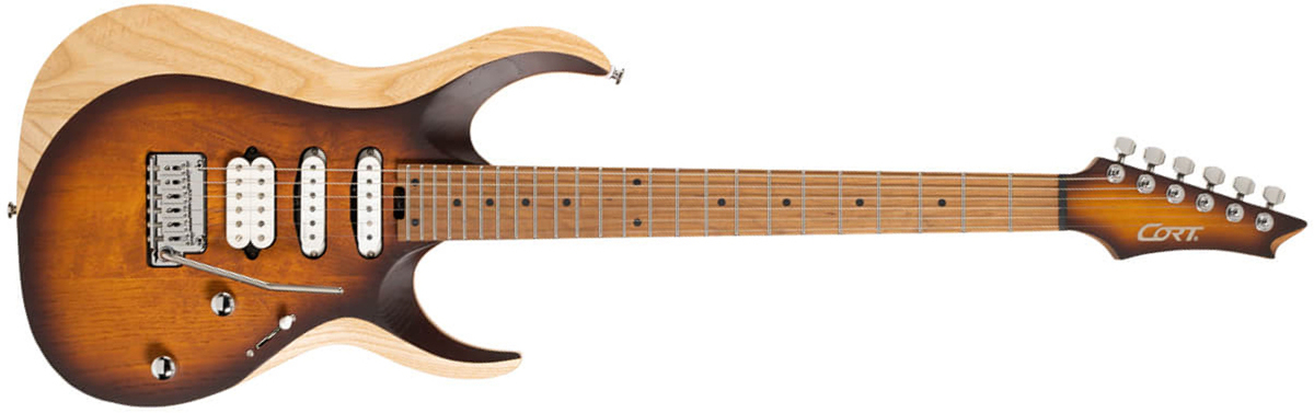 Cort X700 Triality Hss Fishman Fluence Trem Mn - Open Pore Vintage Burst - E-Gitarre in Str-Form - Main picture
