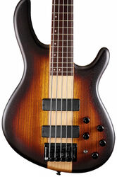 Solidbody e-bass Cort C5 Plus ZBMH Artisan - Tobacco burst satin