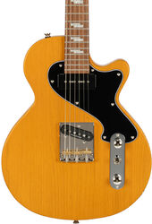 Single-cut-e-gitarre Cort Sunset TC - Open pore mustard yellow