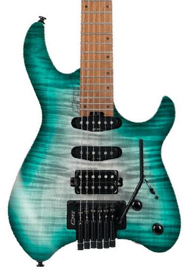 Double cut e-gitarre Cort Space G6TR - Semi Gloss Lagoon
