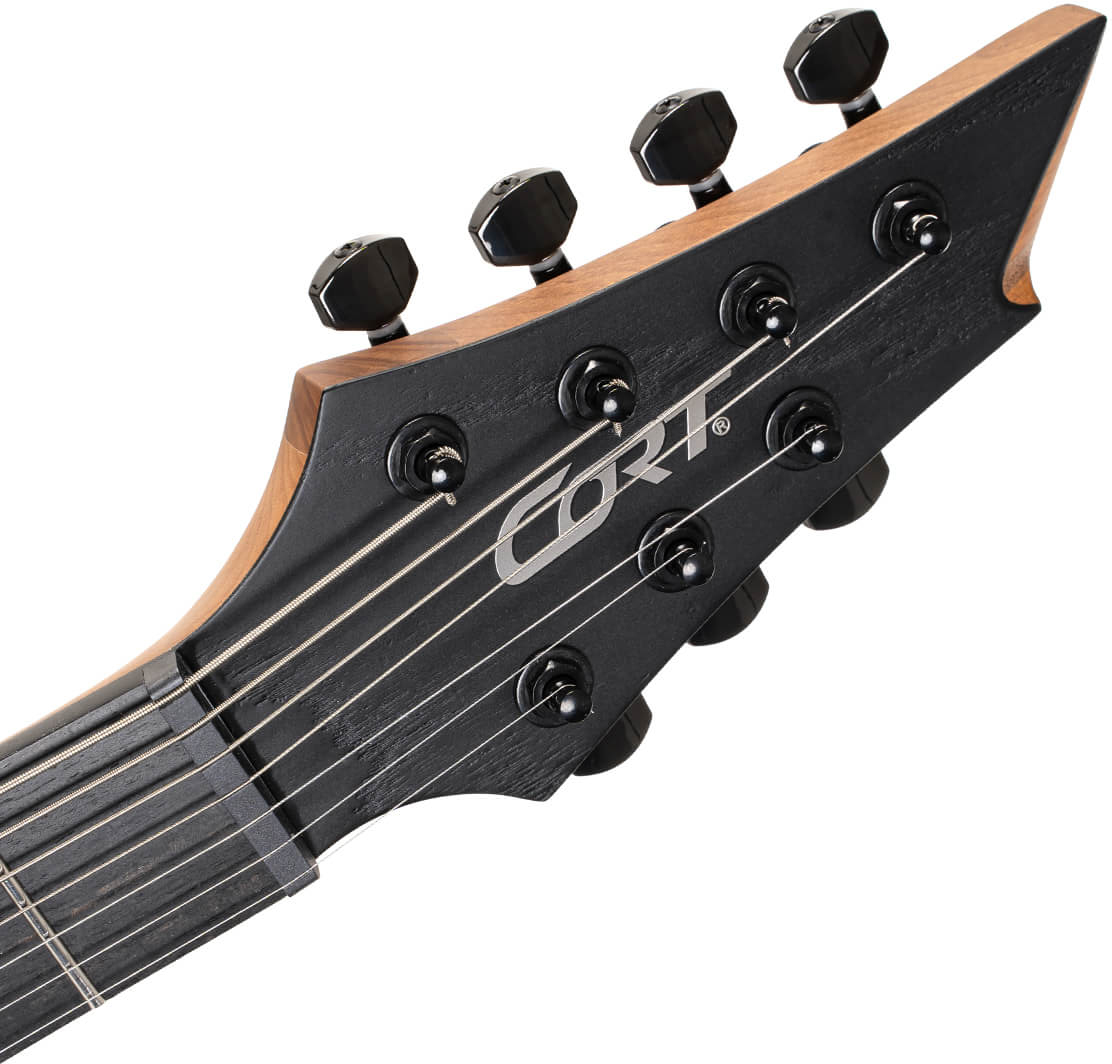 Cort Kx707 Evertune 2h Seymour Duncan Ht Eb - Open Pore Black - 7-saitige E-Gitarre - Variation 7