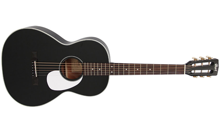 Cort L100p Bk Luce Parlor Epicea Acajou Fishman - Black - Westerngitarre & electro - Variation 1