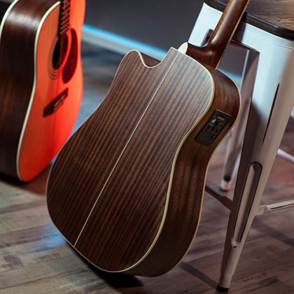 Cort Mr710f Lh Dreadnought Cw Gaucher Epicea Acajou Ova - Natural Satin - Elektroakustische Gitarre - Variation 2