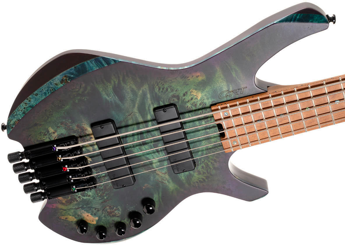 Cort Space 5c Artisan Active Bartolini Mn - Matte Star Dust Green - Solidbody E-bass - Variation 2