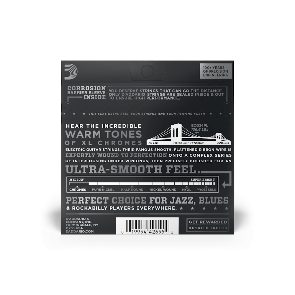 D'addario Jeu De 6 Cordes 11-50 Jazz Light, Plain Third, Xl Chromes Electric Guitar Strings - E-Gitarren Saiten - Variation 6
