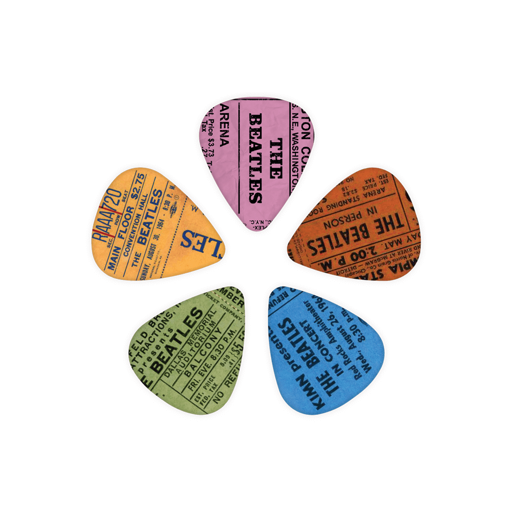 D'addario 1cwh4-10b11 Beatles 1964 Tour Ticket Stubs Guitar Picks, Medium Gauge (.70mm) 10-pack - Plektren - Variation 1
