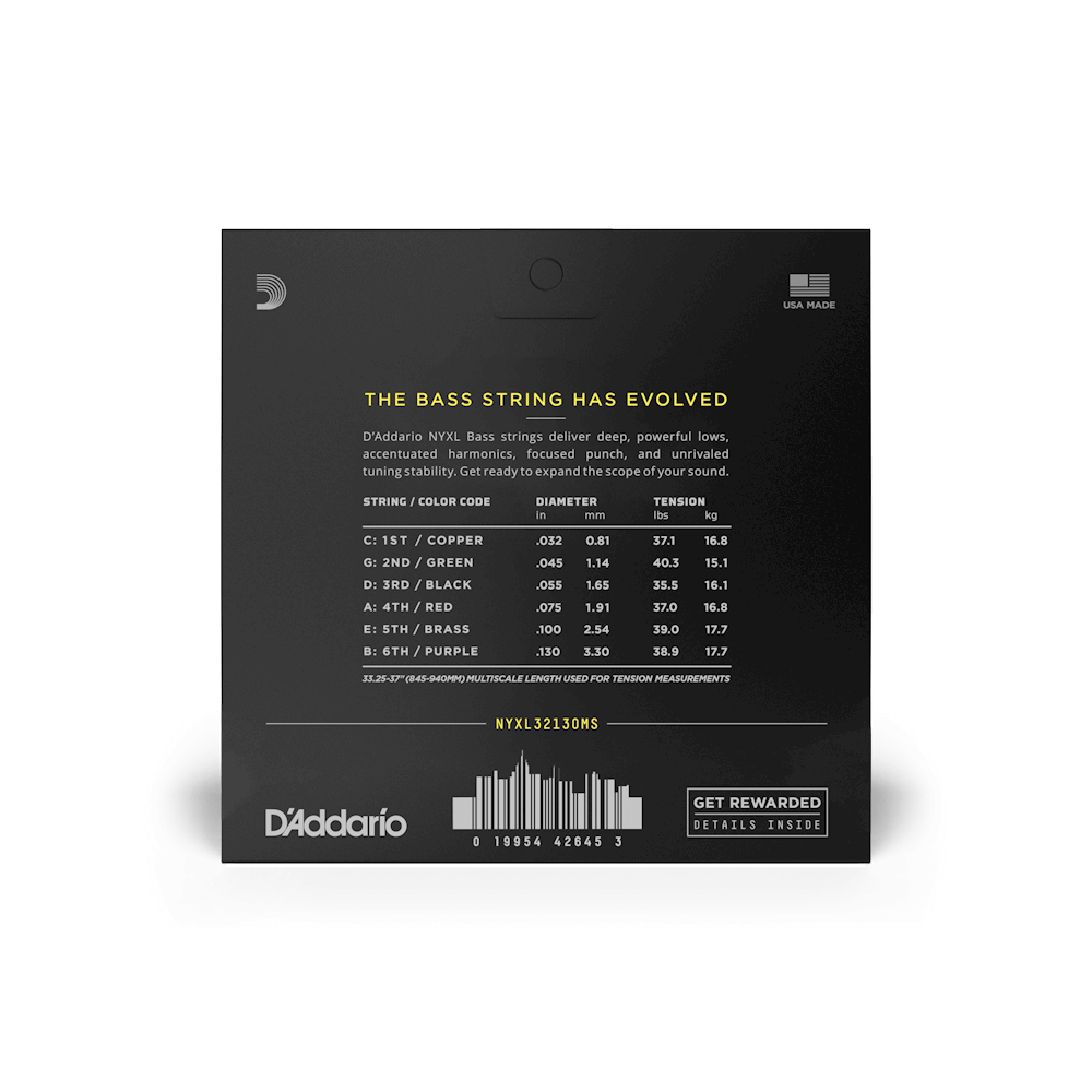 D'addario Jeu De 6 Cordes 32-130 Hybrid Light 6-string, Multiscale, Nyxl Bass Guitar Strings - E-Gitarren Saiten - Variation 2