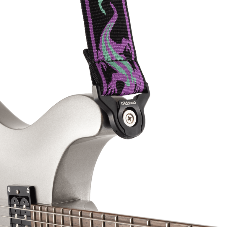 D'addario 50balpw01 Auto Lock Vintage Planet Waves, Lizards Green/purple - Gitarrengurt - Variation 1
