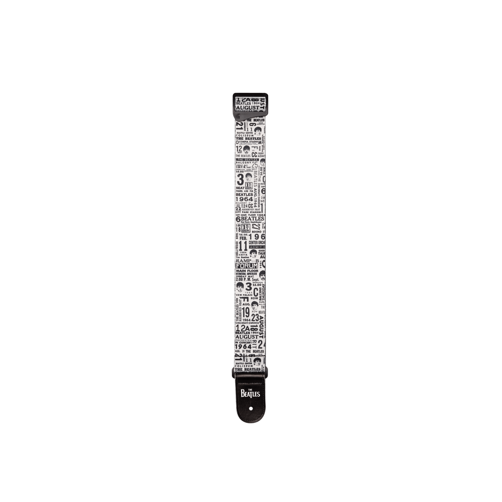D'addario 50btl13 Beatles 1964 Us Tour Ticket Stubs Guitar Strap, Black And White - Gitarrengurt - Variation 2