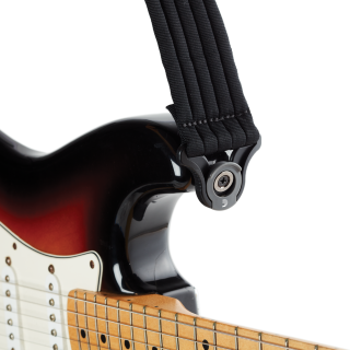D'addario Auto Lock Strap Black Padded Stripes - Gitarrengurt - Variation 1