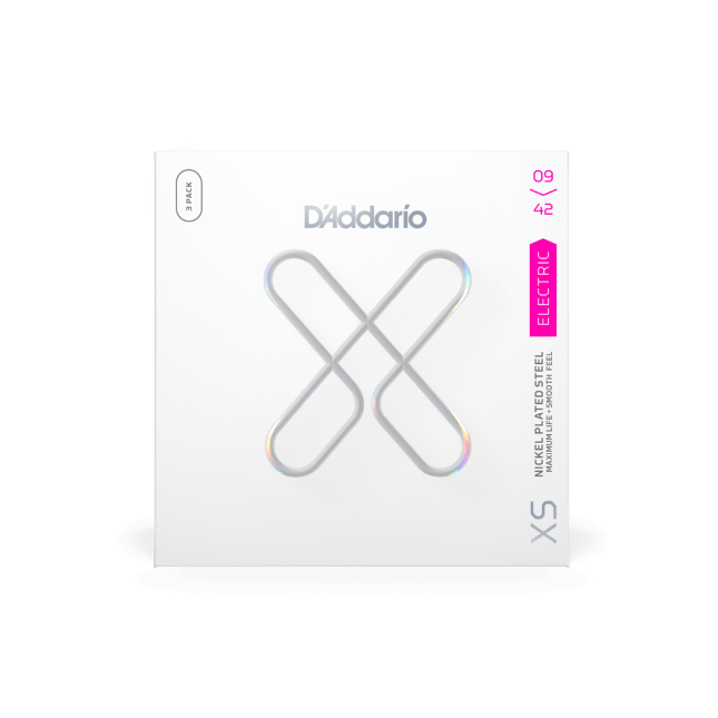 D'addario Cordes D'addario Xs Nickel Avec RevÊtement Pour Guitare Électrique, 09-42 Super Light, Pack De 3 Jeux - E-Gitarren Saiten - Variation 2