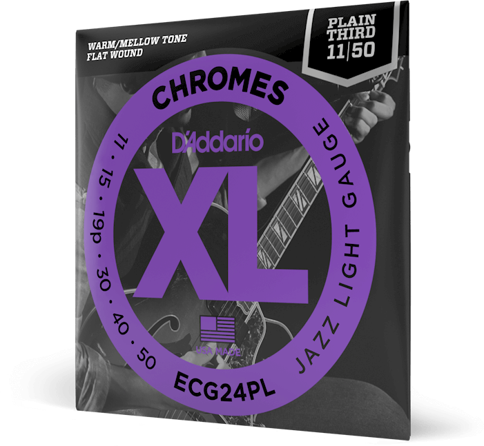 D'addario Jeu De 6 Cordes 11-50 Jazz Light, Plain Third, Xl Chromes Electric Guitar Strings - E-Gitarren Saiten - Main picture