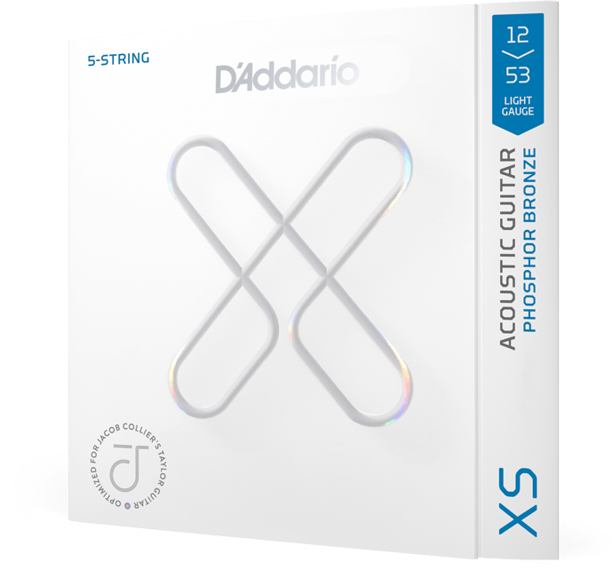D'addario Jeu De 5 Cordes 12-53 Light, Jacob Collier 5-string Taylor,  Coated Acoustic Guitar Strings - Westerngitarre Saiten - Main picture
