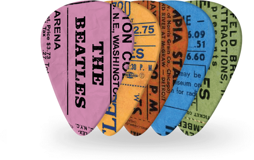 D'addario 1cwh4-10b11 Beatles 1964 Tour Ticket Stubs Guitar Picks, Medium Gauge (.70mm) 10-pack - Plektren - Main picture
