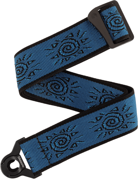 D'addario 50balpw04 Auto Lock Vintage Planet Waves, Suns/blue - Gitarrengurt - Main picture