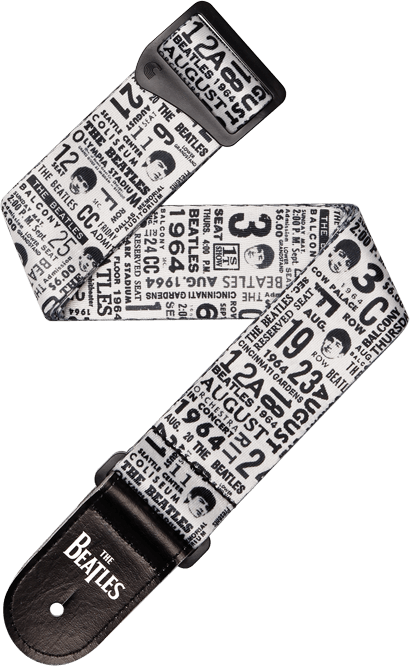 D'addario 50btl13 Beatles 1964 Us Tour Ticket Stubs Guitar Strap, Black And White - Gitarrengurt - Main picture