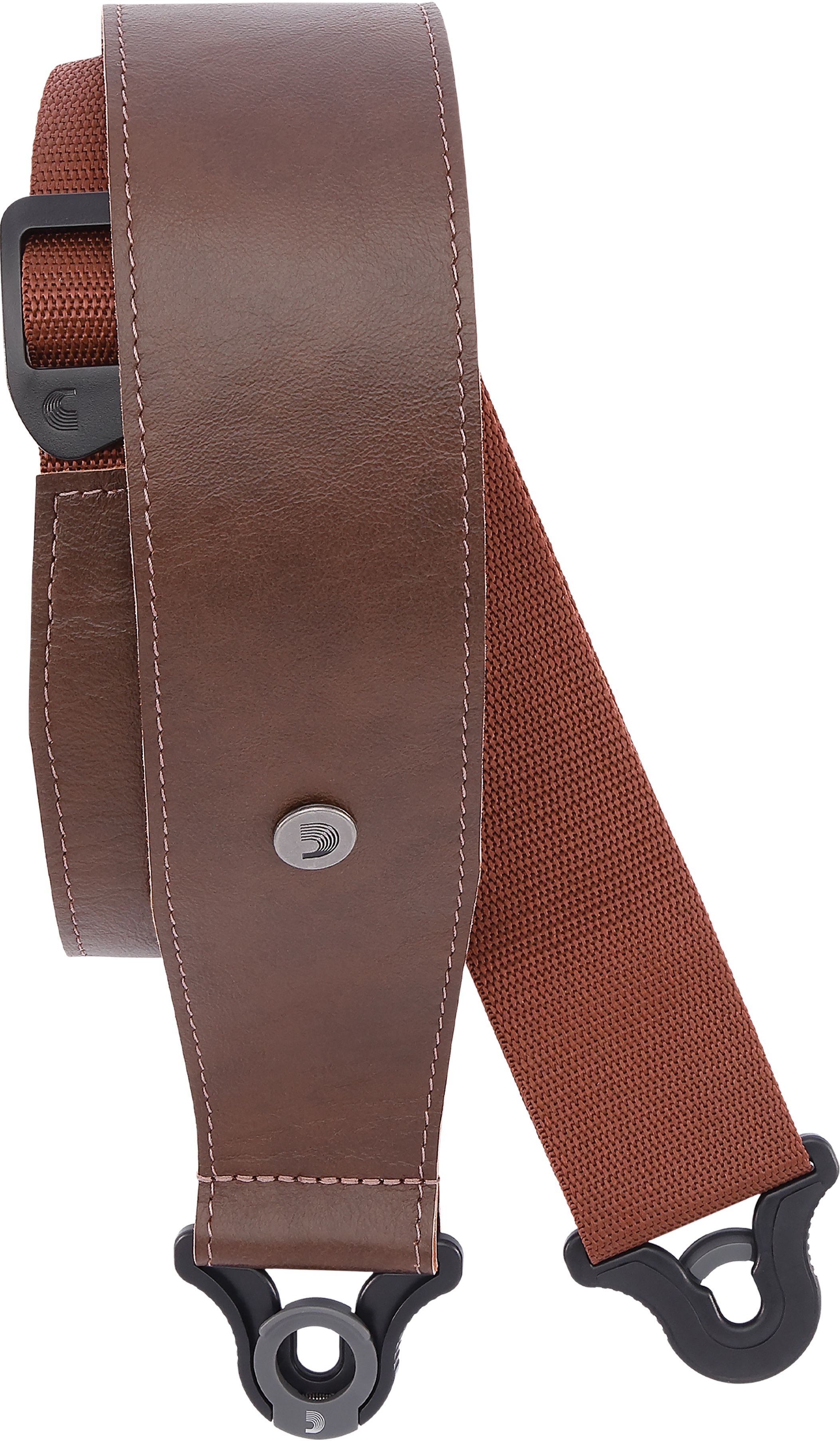 D'addario Auto Lock Cuir Guitar Strap Brown 6,3 Cm - Gitarrengurt - Main picture