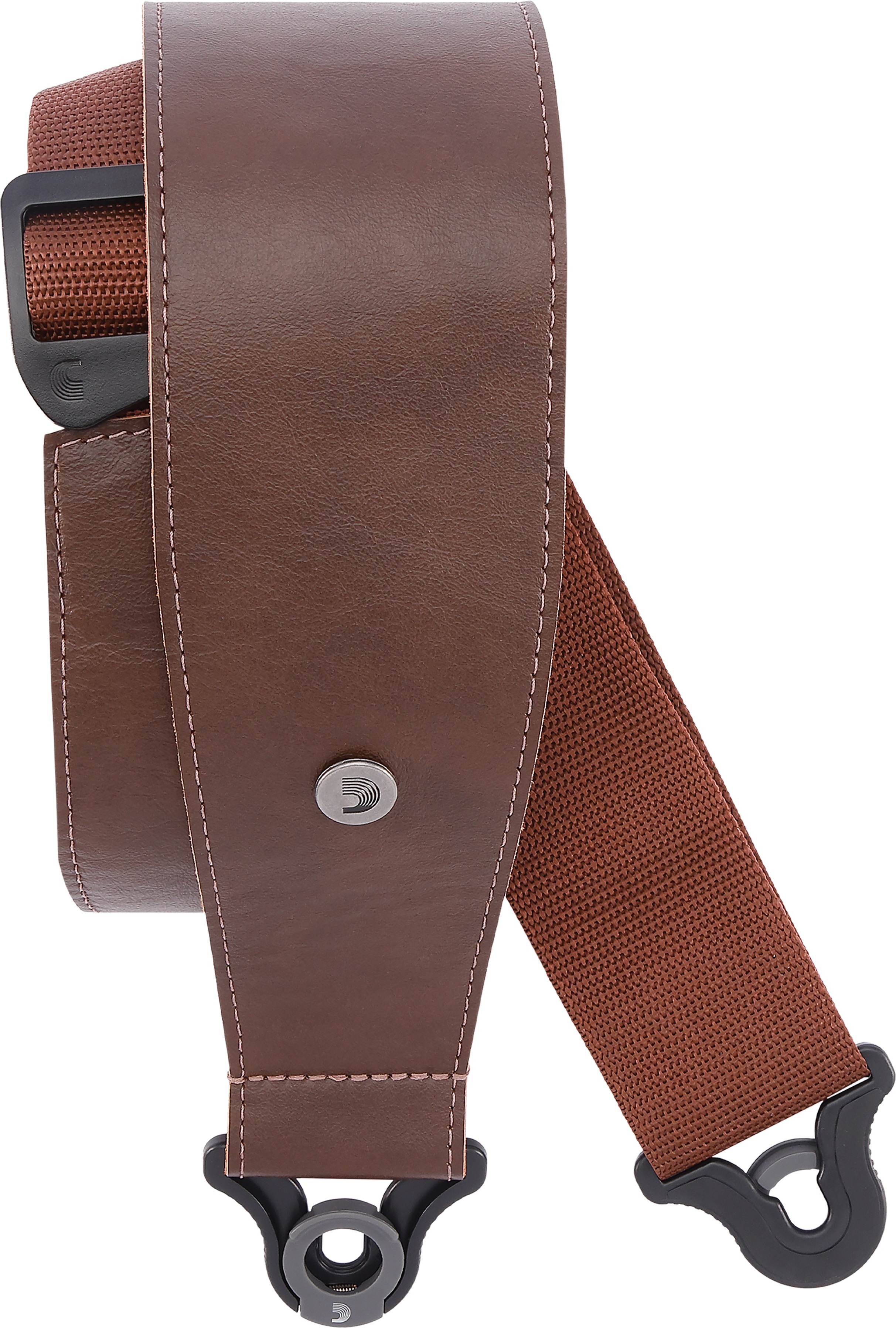 D'addario Auto Lock Cuir Guitar Strap Brown Largeur 7,6 Cm - Gitarrengurt - Main picture