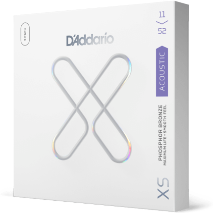 D'addario Cordes D'addario Xs Phosphor Bronze Avec RevÊtement Pour Guitare Acoustique, 11-52 Custom Light, Pack De 3 Jeux - Westerngitarre Saiten - Ma