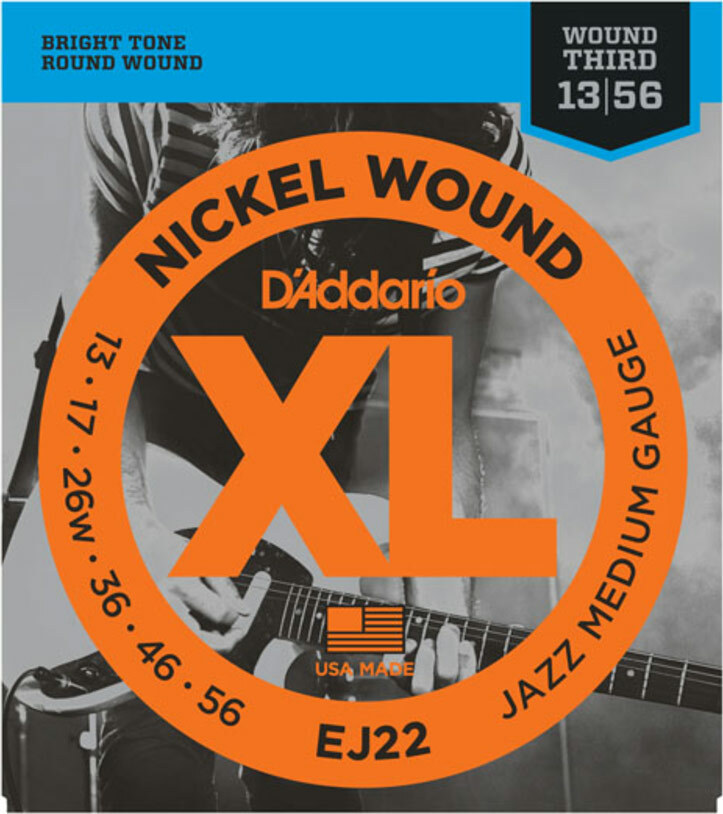 D'addario Jeu De 6 Cordes Ej22 Nickel Round Wound Jazz Medium 13-56 - E-Gitarren Saiten - Main picture