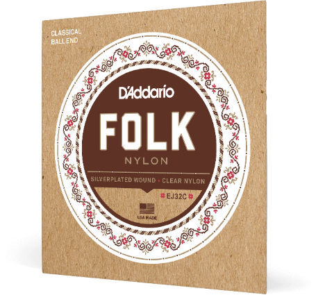 D'addario Ej32c Folk Nylon Ball End Silver Wound - Westerngitarre Saiten - Main picture