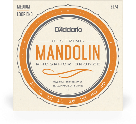 D'addario Ej74 Mandolin Strings Phosphor Bronze Medium 11-40 - Mandoline Saiten - Main picture