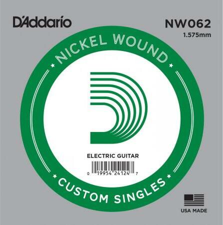 D'addario Electric (1) Nw062 Single Xl Nickel Wound 062 - E-Gitarren Saiten - Main picture