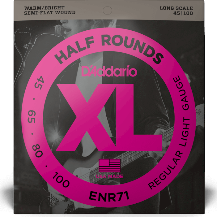 D'addario Jeu De 4 Cordes Enr71 Bass (4) Half Rounds Regular Light / Long Scale 45-100 - E-Bass Saiten - Main picture