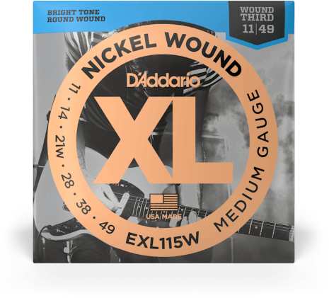 D'addario Jeu De 6 Cordes Exl115w Nickel Round Wound Medium 11-49 - E-Gitarren Saiten - Main picture