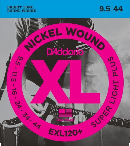D'addario Exl120+ Nickel Round Wound Super Light Plus 9.5-44 - E-Gitarren Saiten - Main picture