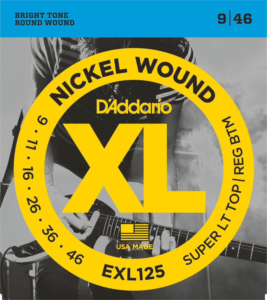 D'addario Jeu De 6 Cordes Exl125 Nickel Round Wound Sltrb 9-46 - E-Gitarren Saiten - Main picture