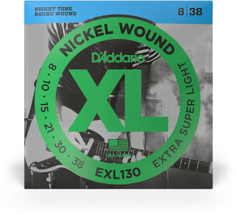 D'addario Exl130 Nickel Wound, Extra-super Light, 8-38 - E-Gitarren Saiten - Main picture