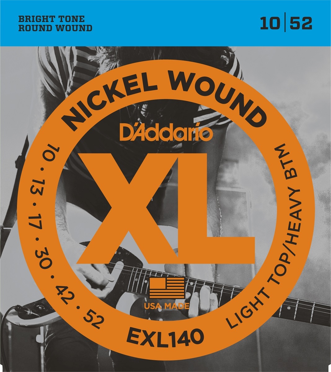 D'addario Jeu De 6 Cordes Exl140 Nickel Round Wound Light Top Heavy Bottom 10-52 - E-Gitarren Saiten - Main picture