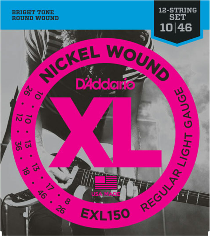 D'addario Exl150 Nickel Round Wound 12-string Regular Light 10-46 - E-Gitarren Saiten - Main picture