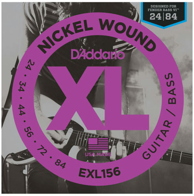 D'addario Exl156 Nickel Round Wound Fender Bass Vi 24-84 - E-Bass Saiten - Main picture