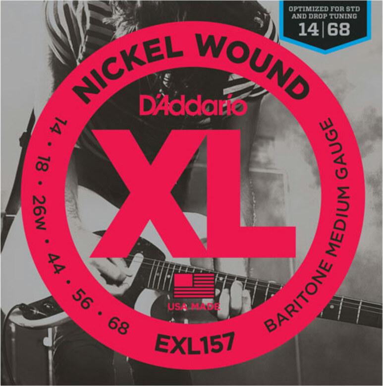 D'addario Jeu De 6 Cordes Exl157 Nickel Round Wound Baritone Medium 14-68 - E-Gitarren Saiten - Main picture