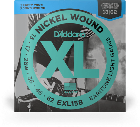 D'addario Jeu De 6 Cordes Exl158 Nickel Round Wound Baritone Light 13-62 - E-Gitarren Saiten - Main picture