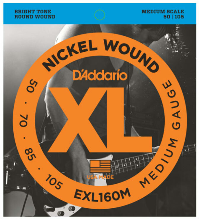 D'addario Exl160m Nickel Round Wound Bass Medium Scale Medium 4c 50-105 - E-Bass Saiten - Main picture