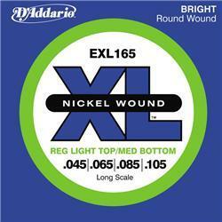 D'addario Jeu De 4 Cordes Exl165 Nickel Round Wound Bass Long Scale Custom Light 45-105 - E-Bass Saiten - Main picture