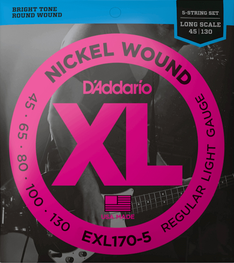 D'addario Exl170-5 Nickel Round Wound Electric Bass Long Scale 5c 45-130 - E-Bass Saiten - Main picture