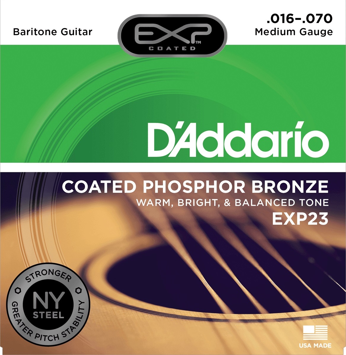 D'addario Exp23ny Cotaed Phosphore Bronze Baritone Medium 16-70 - Westerngitarre Saiten - Main picture