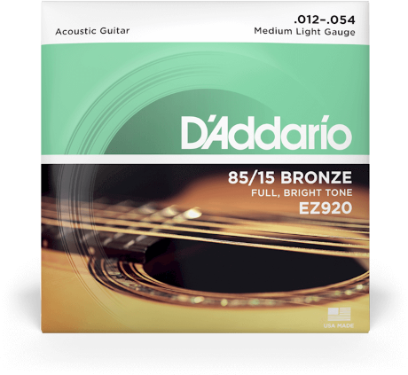 D'addario Ez920 85/15 Bronze Acoustic Guitar Strings, Medium Light, 12-54 - Westerngitarre Saiten - Main picture